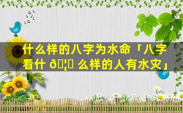 什么样的八字为水命「八字看什 🦆 么样的人有水灾」